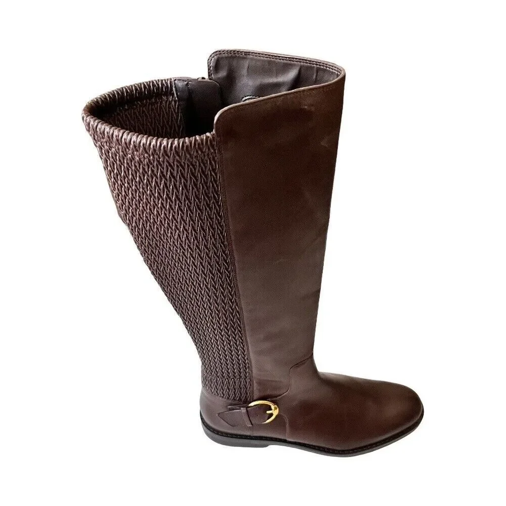 Cole Han Clover Stretch Tall Boot With Buckle Color Madeira Leather Size…